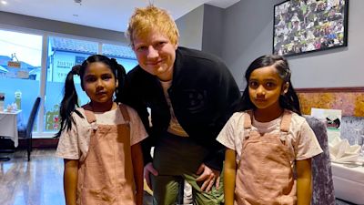 ED SHEERAN WITH BELAL THE OWNER'S DAUGHTERS
CREDIT: BELAL/FACEBOOK