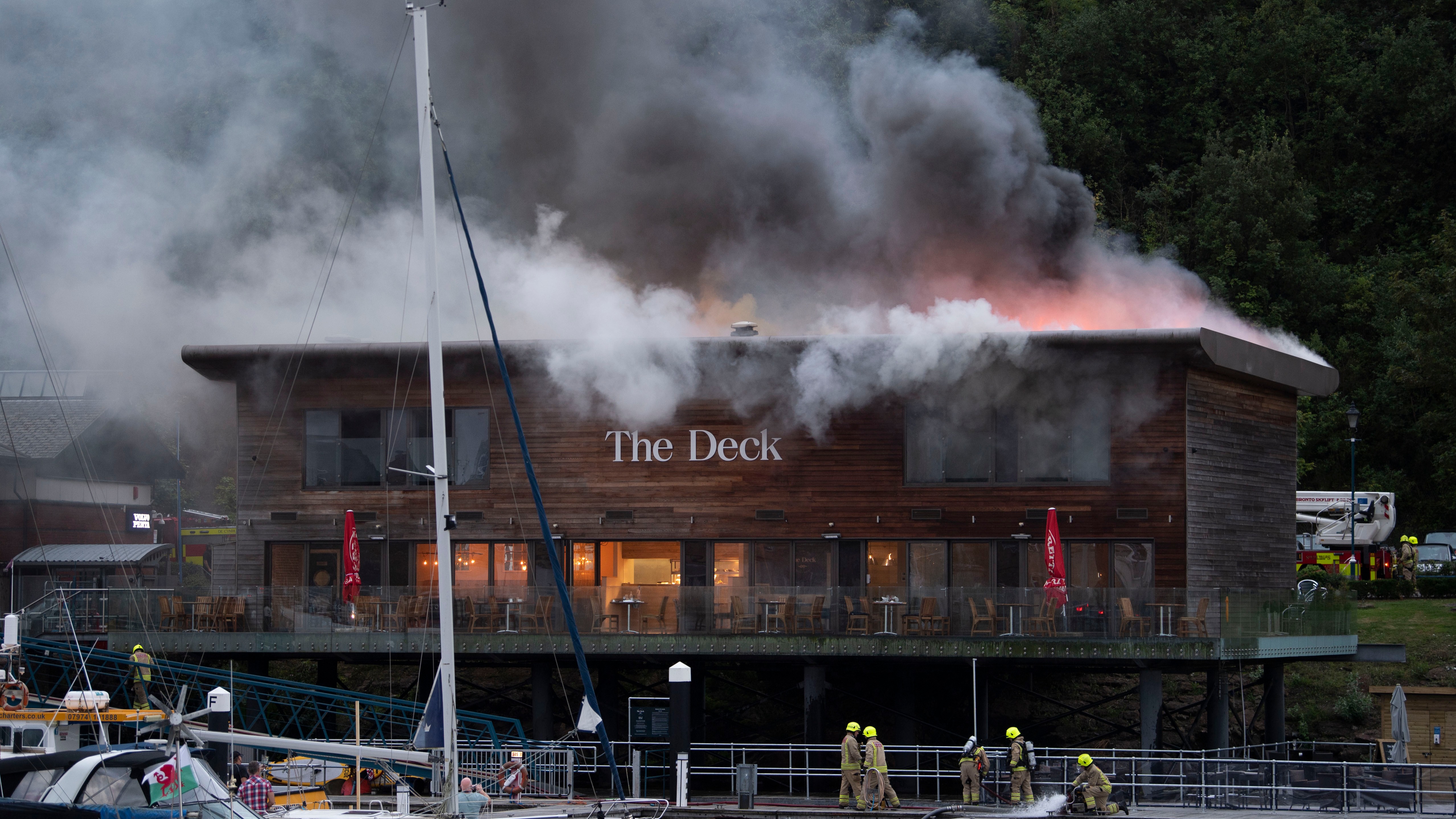 Staff and customers evacuated as newly opened restaurant catches fire