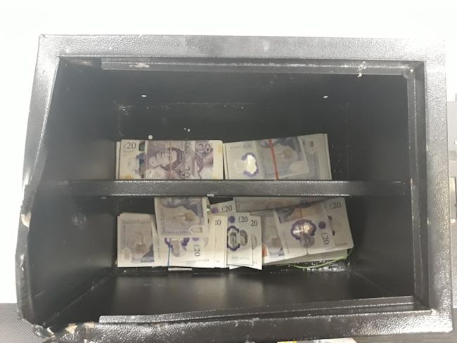 Cash in a safe