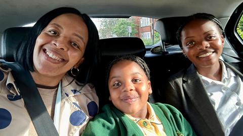 Zandile Tshuma, left, with her daughters Nala, five, and Natalie, 15.