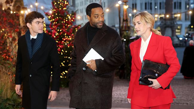 (left-right) Joe Locke, Chiwetel Ejiofor and Kate Winslet attend the Together At Christmas carol service at Westminster Abbey