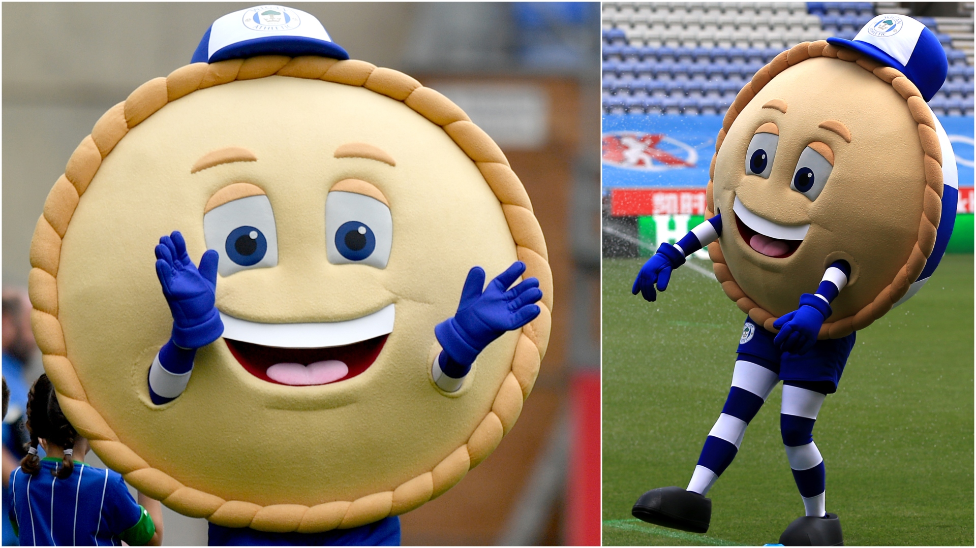 Wigan Athletic begin search for someone to be new Crusty the pie mascot |  ITV News Granada