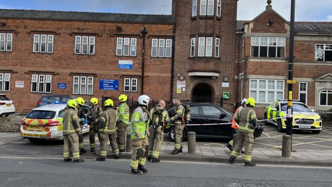 BPM images of fire fighters outside medical centre
