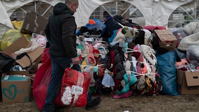 Some of the items gathered on the side of the Polish border.