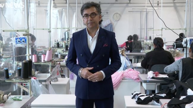 Reporter Rajiv Popat inside the new Boohoo factory