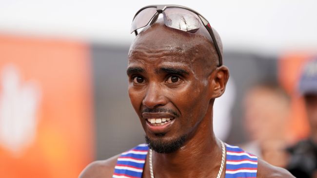 Sir Mo Farah after winning the Big Half, which runs from Tower Bridge to Greenwich