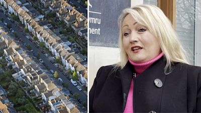 Finance Minister Rebecca Evans MS and houses stockshot