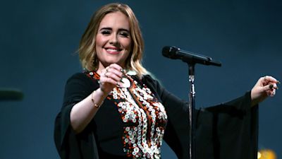 Adele performing live on the Pyramid Stage at the Glastonbury Festival, at Worthy Farm in Somerset. Yui Mok/PA