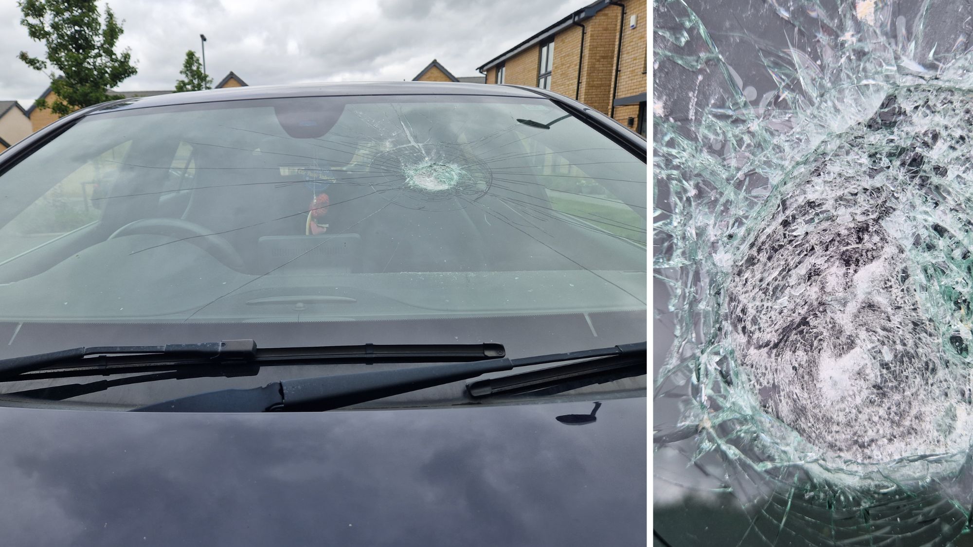 Passenger left covered in glass after 'brick' thrown from A4 bridge