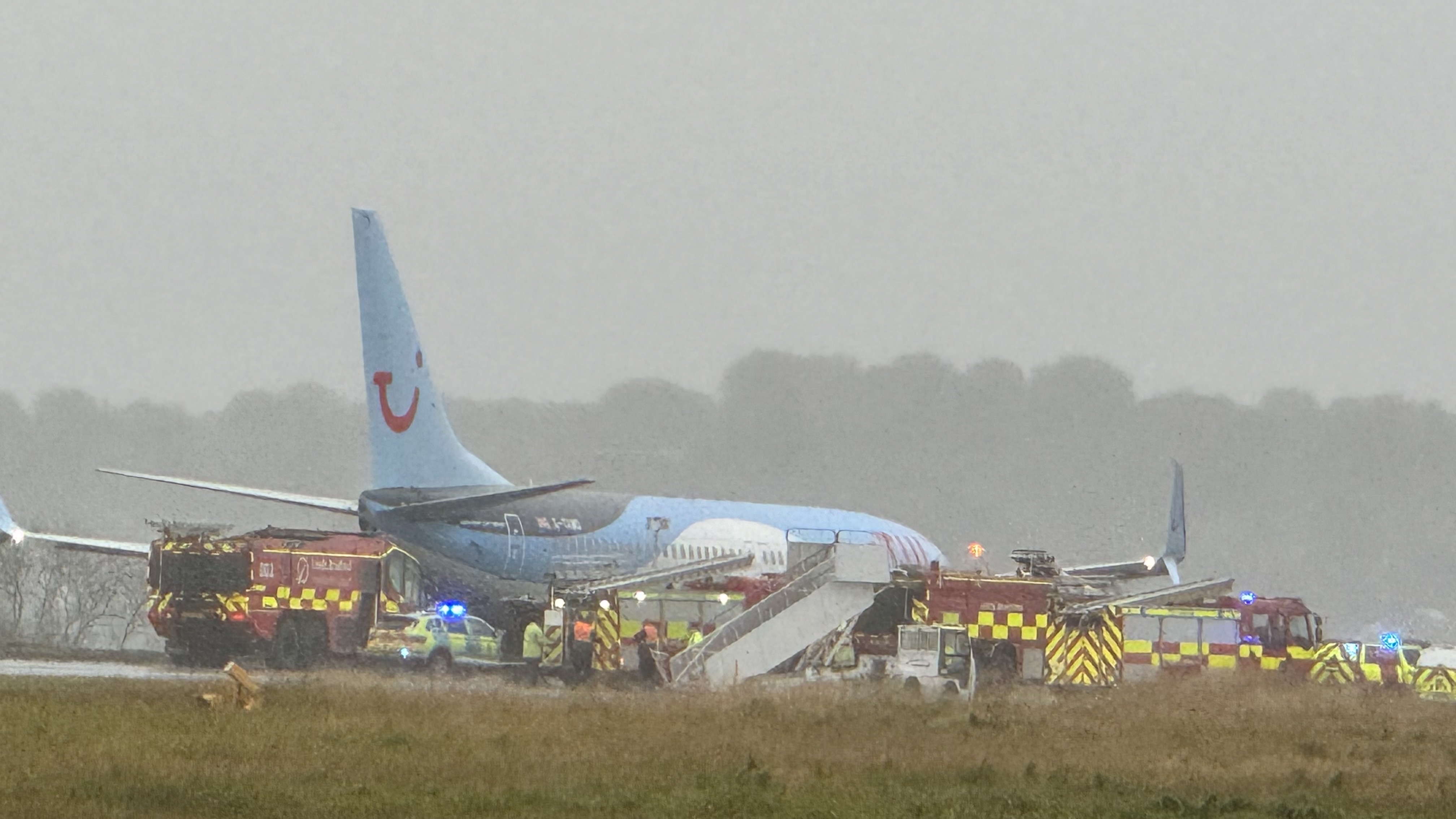 Storm Babet Leeds Bradford Airport closed after Tui plane skids