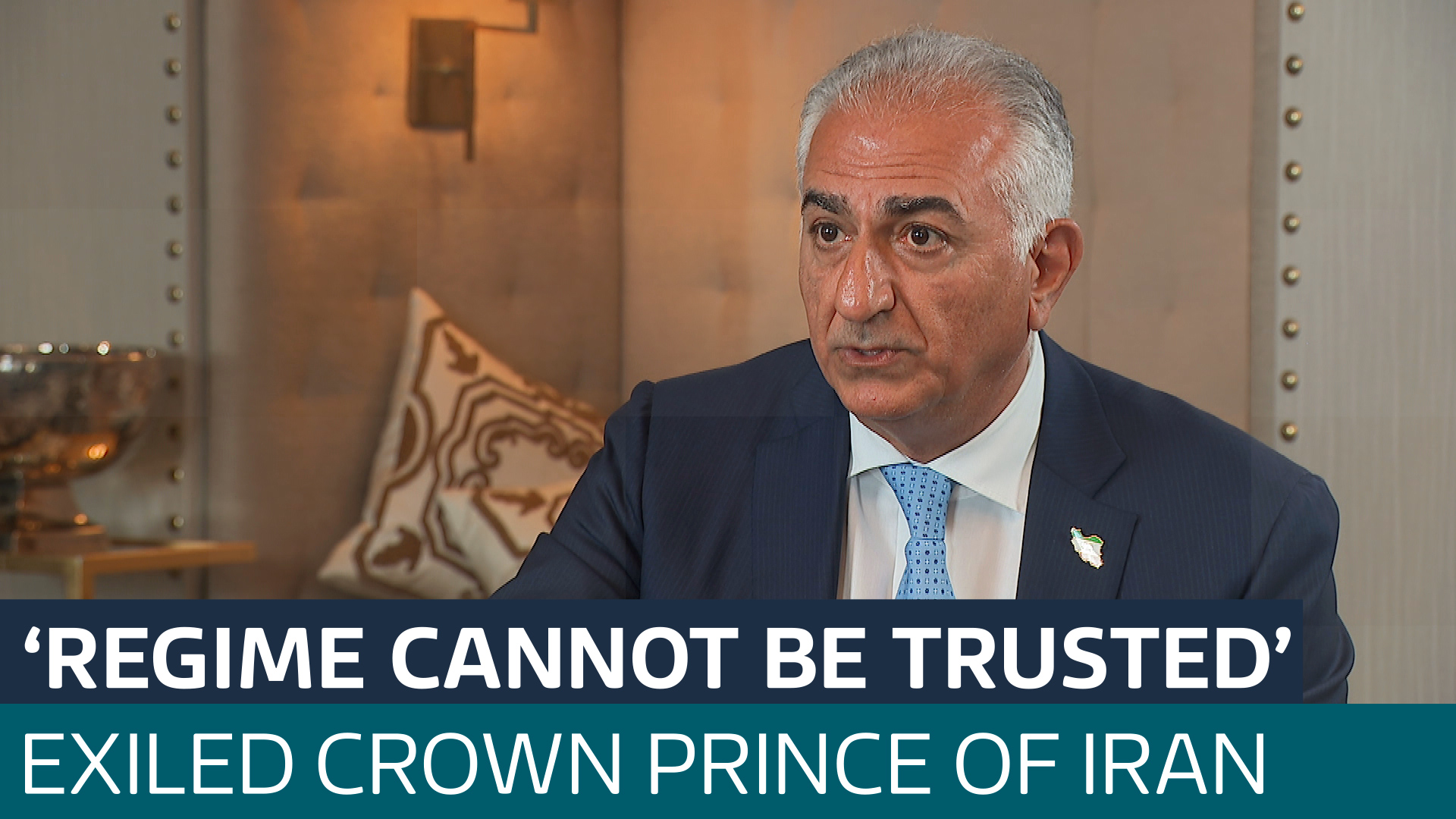 Exiled Crown Prince of Iran tells ITV News the US must not give up on the prospect of regime change