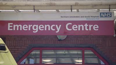 Emergency Centre sign at Scunthorpe General Hospital