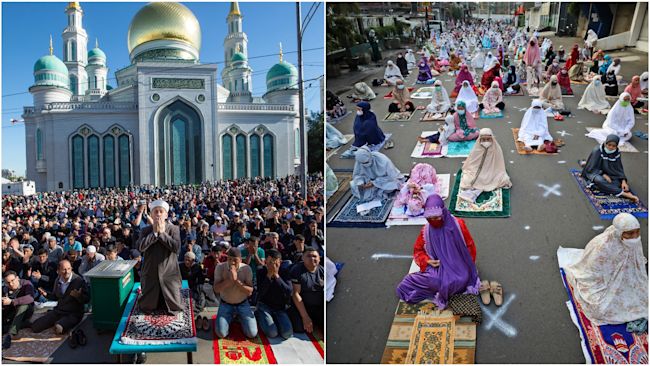 Muslims in both Russia and Jakarta are celebrating Eid outside due to coronavirus.
