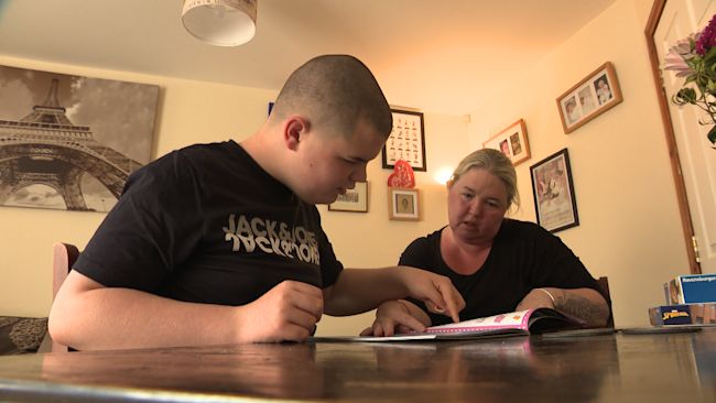 UTV
The Belfast mum of a boy with complex needs says a strike by some staff at his school will have a "profound effect" on her family. Michael Larmour, who attends Glenveagh Special School, is facing two weeks at home because of the action by Unite.