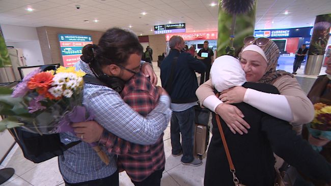 Naeem Hijazi is finally reunited with his family in Scotland.