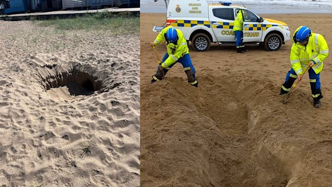 Mablethorpe beach holes