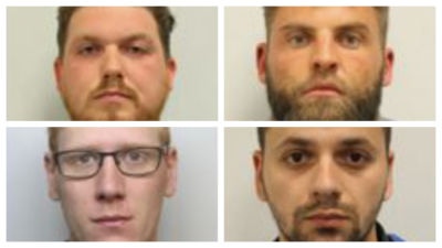 Clockwise from top left: Harry Simmons, Harry Brydges, Milos Stevanovich and John Taylor.
Credit: Northamptonshire Police
