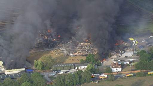 Twenty firefighters taken to hospital after huge explosion in Essex
