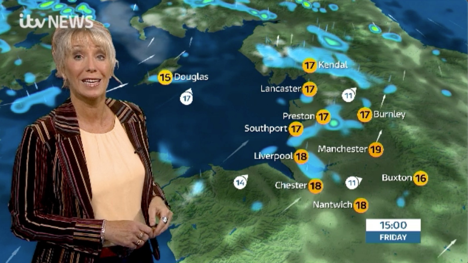 Here's Emma with Thursday evening's weather PLUS our stripes! ITV News Granada