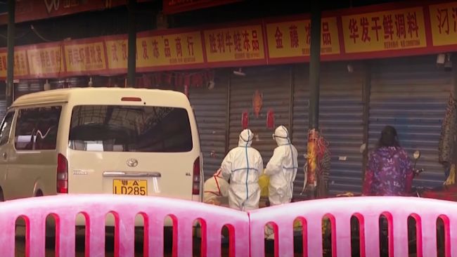 Huanan Seafood Wholesale Market in Wuhan, China