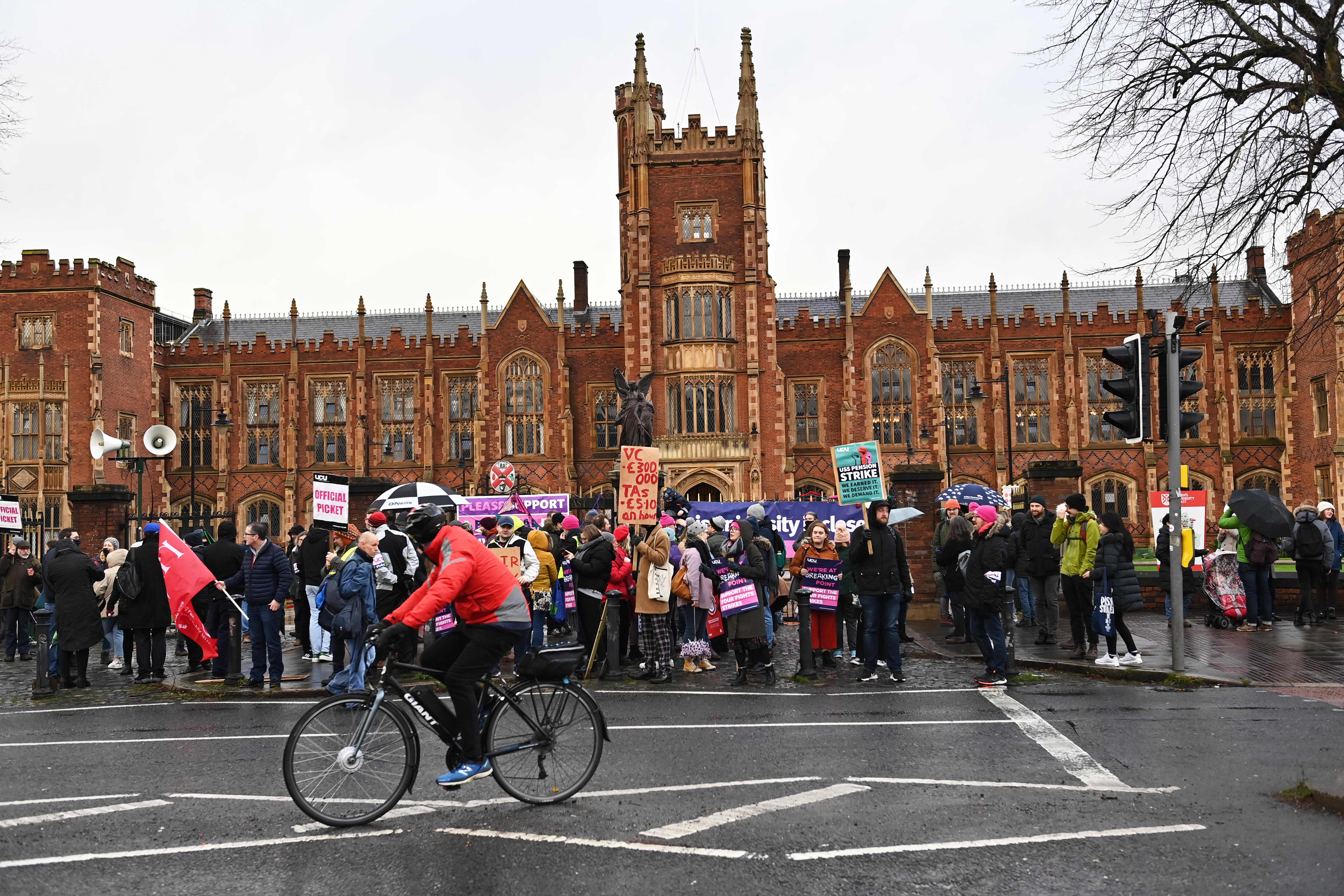 University staff at Queen's and Ulster begin three-day strike over ...