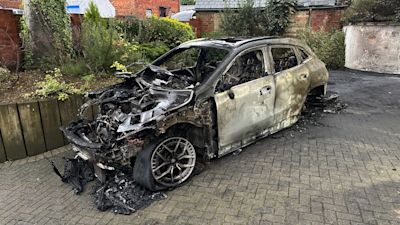 CCTV images show electric Mercedes explode into flames on family's ...