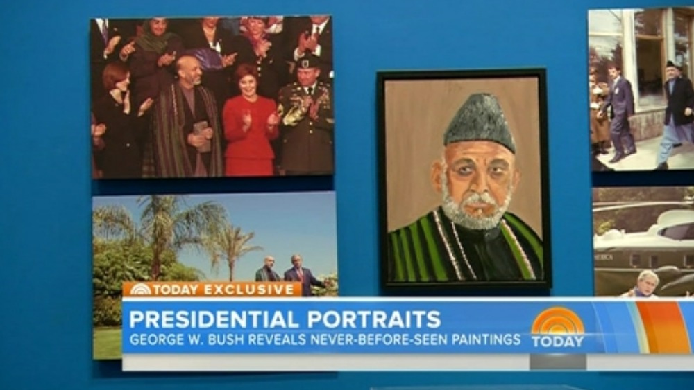 George W. Bush Hamid Karzai Painting - George W Bush ...