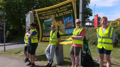Colchester picket line on Tuesday 21 June.
Credit: ITV News Anglia