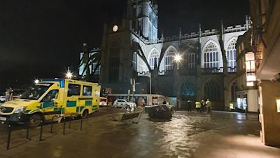 Emergency services at Bath Abbey.