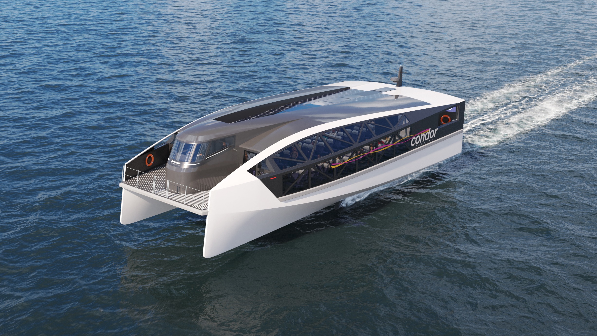 Condor unveils new design for 100 electric ferry due to begin sea