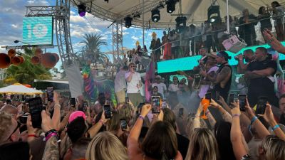 Handout photo of Ed Sheeran during his impromptu set at House in Paradise at O Beach Ibiza on Monday.
Credit: Handout/PA.