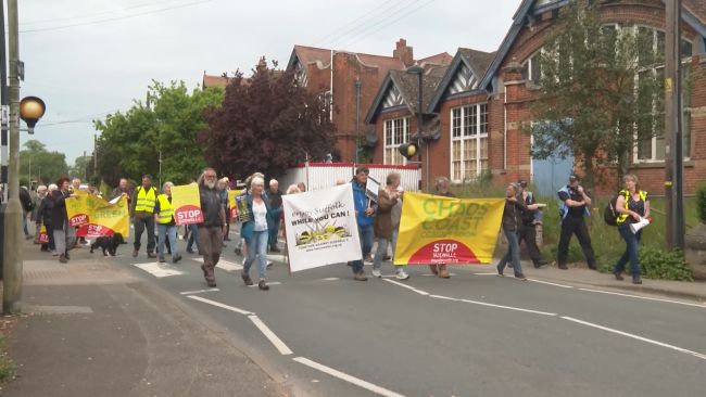 People took to the streets of Leiston to join the protest.