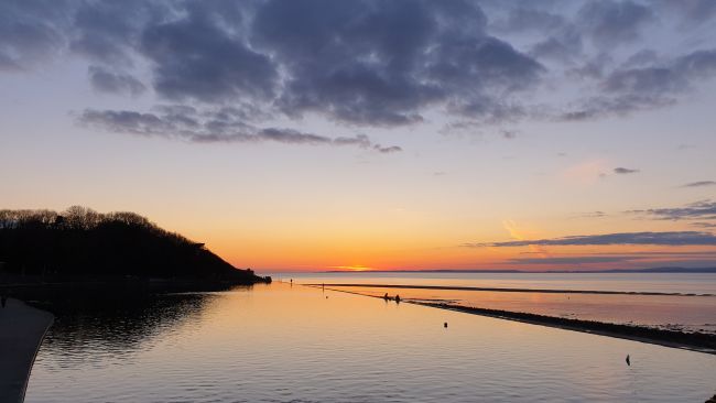 Clevedon marine lake sunset
