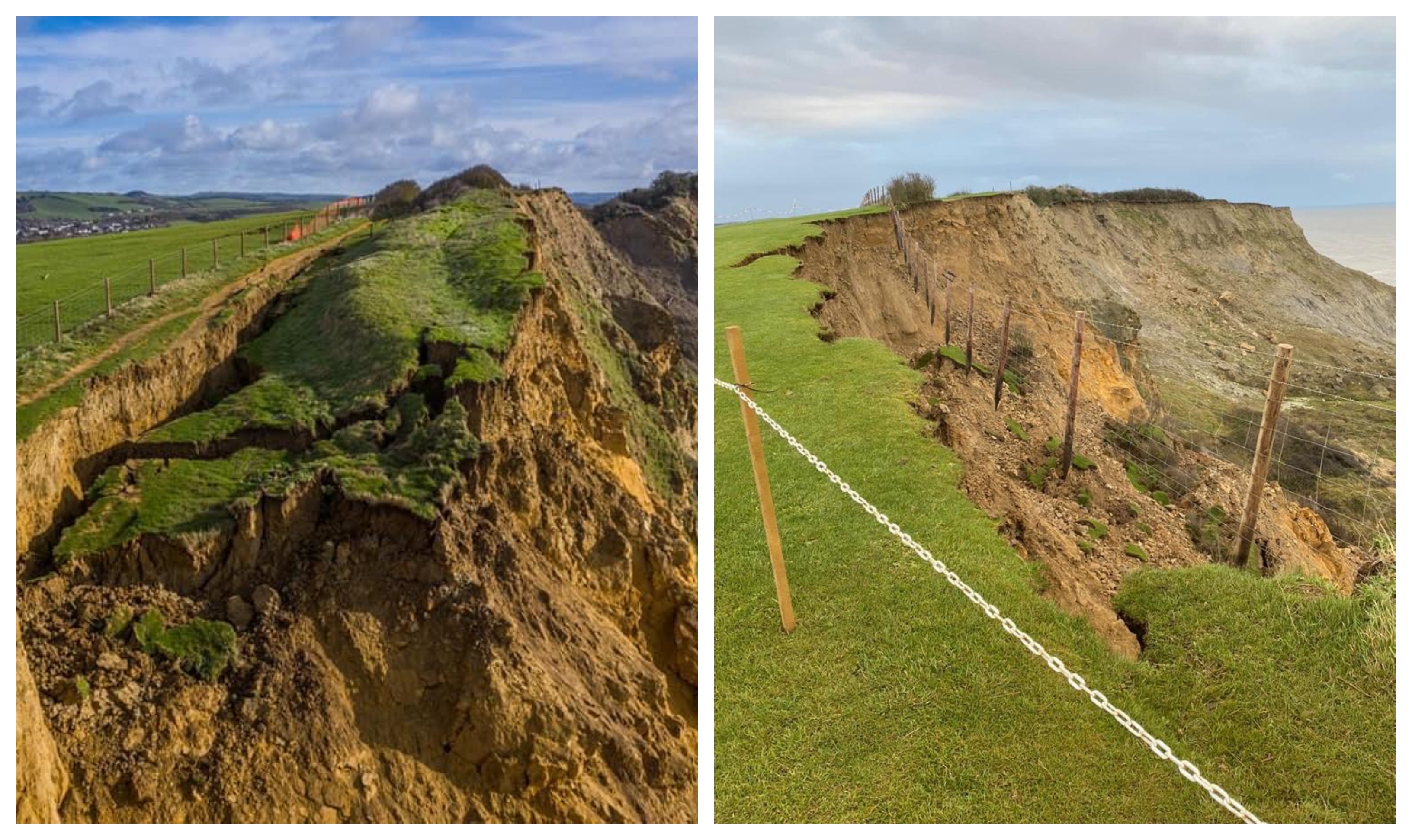Large section of cliff collapses in West Dorset | ITV News Meridian