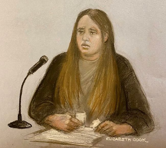 Julia Wandelt addressing jurors during her trial