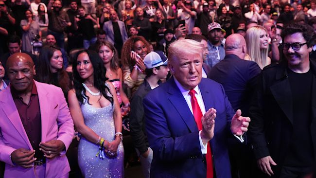 Trump at the UFC in New Jersey.