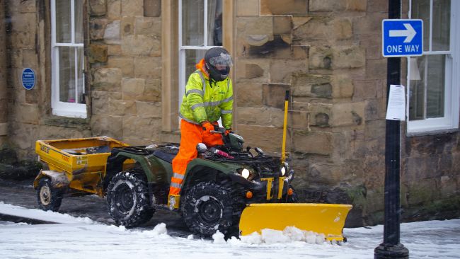 A snow plough used to clear roads in Buxton 