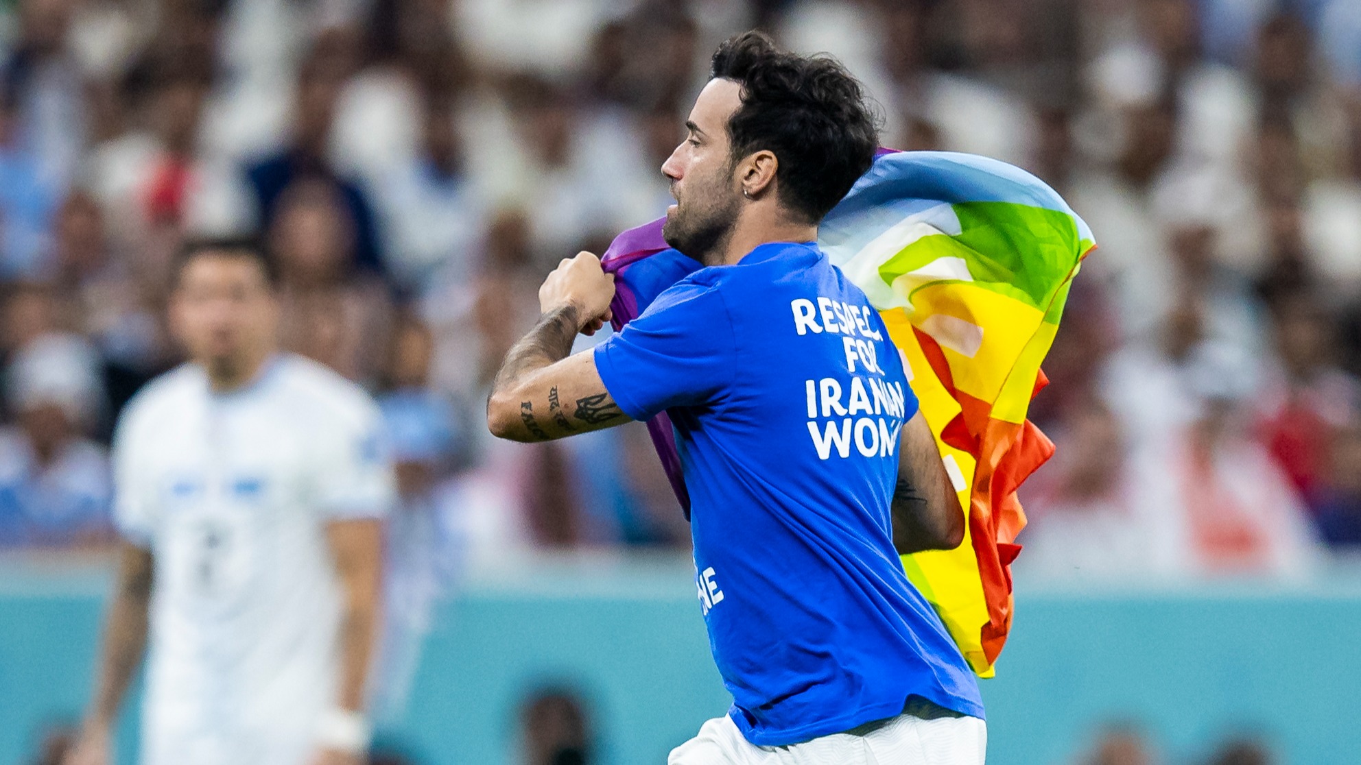 World Cup Rainbow Flag Protestor Says He Will Not Face Legal Action Itv News