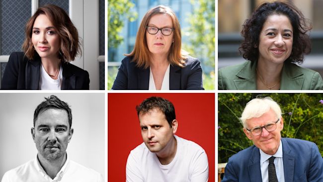 Myleene Klass, Professor Dame Sarah Gilbert, Samira Ahmed, Simon Thomas, Adam Kay and Sir Norman Lamb