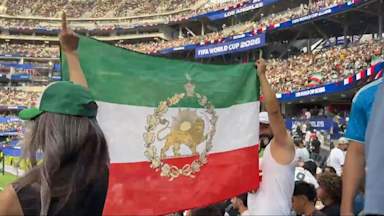 Fans display banned flags at Iran match amid interim peace deal and LA protests
