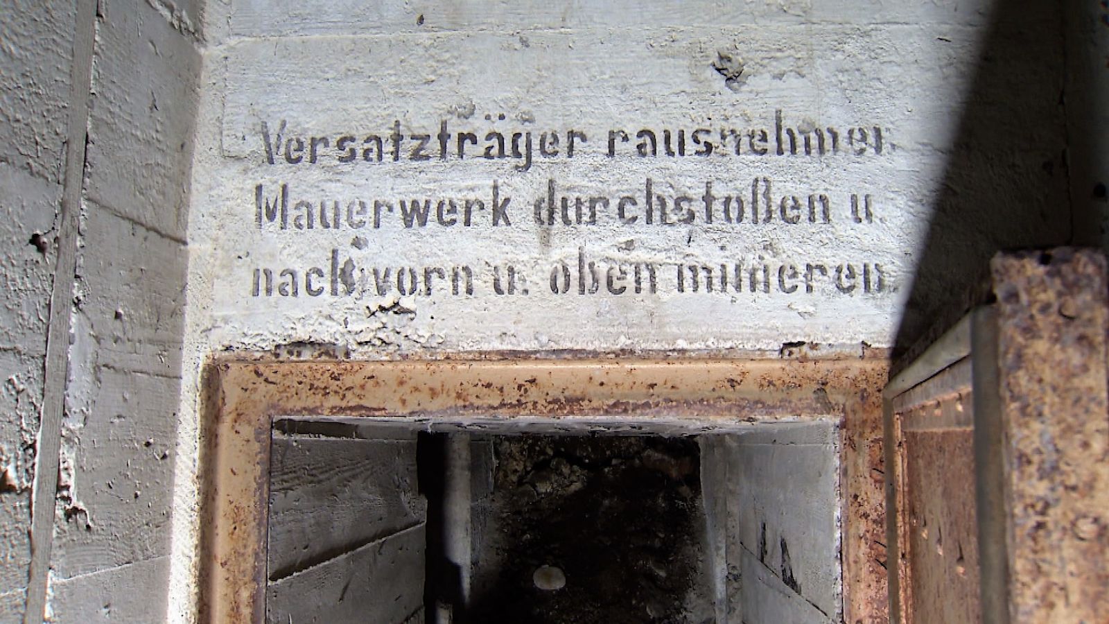 Bunker Signage German bunker sealed since Second World War excavated in Guernsey | ITV ...