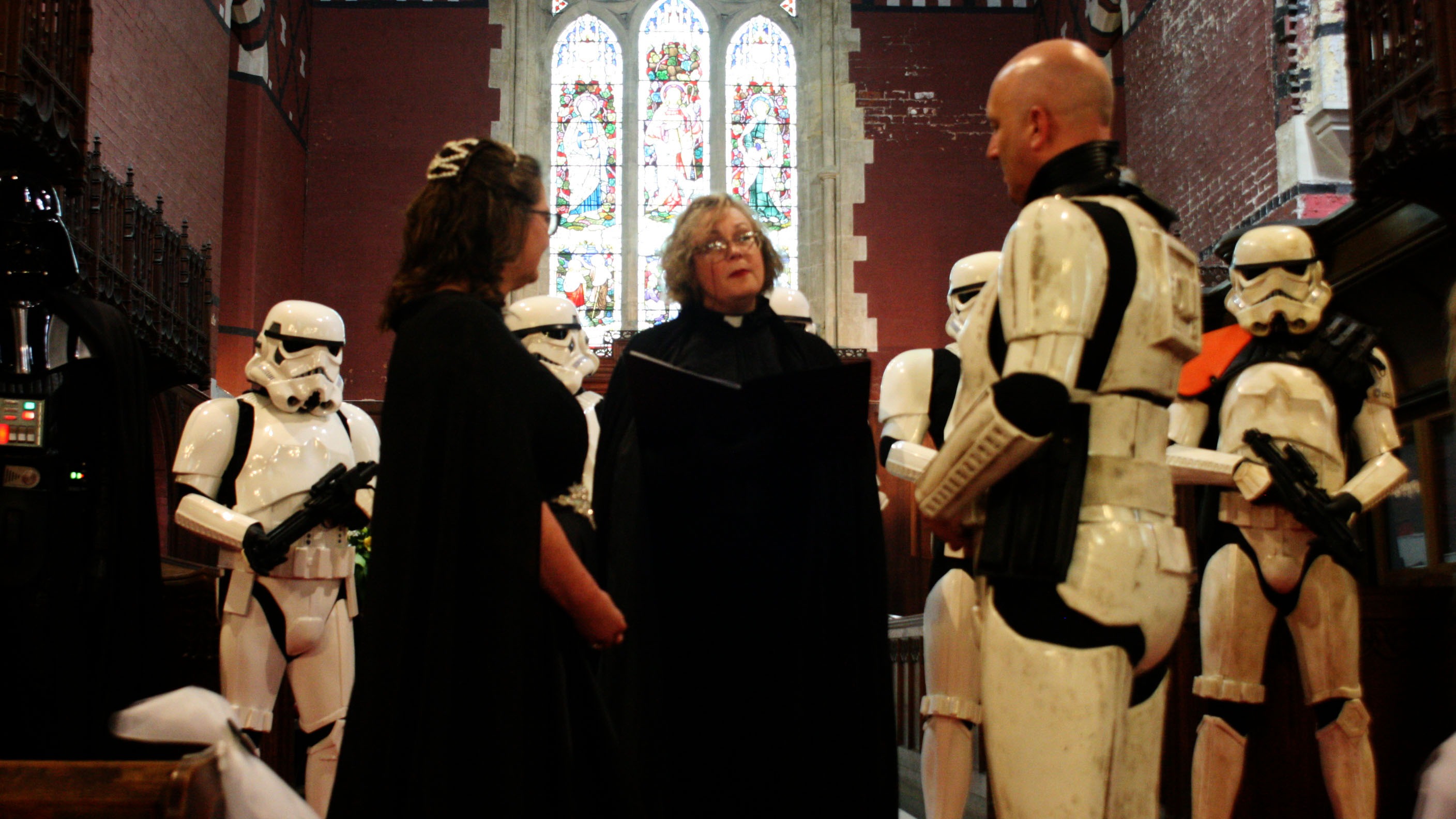 The force is strong for the couple who renew vows in a Star Wars themed