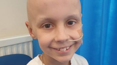 'Superhero' brain tumour patient jude Upton at hospital 