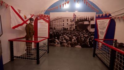 A exhibit inside the war tunnels.