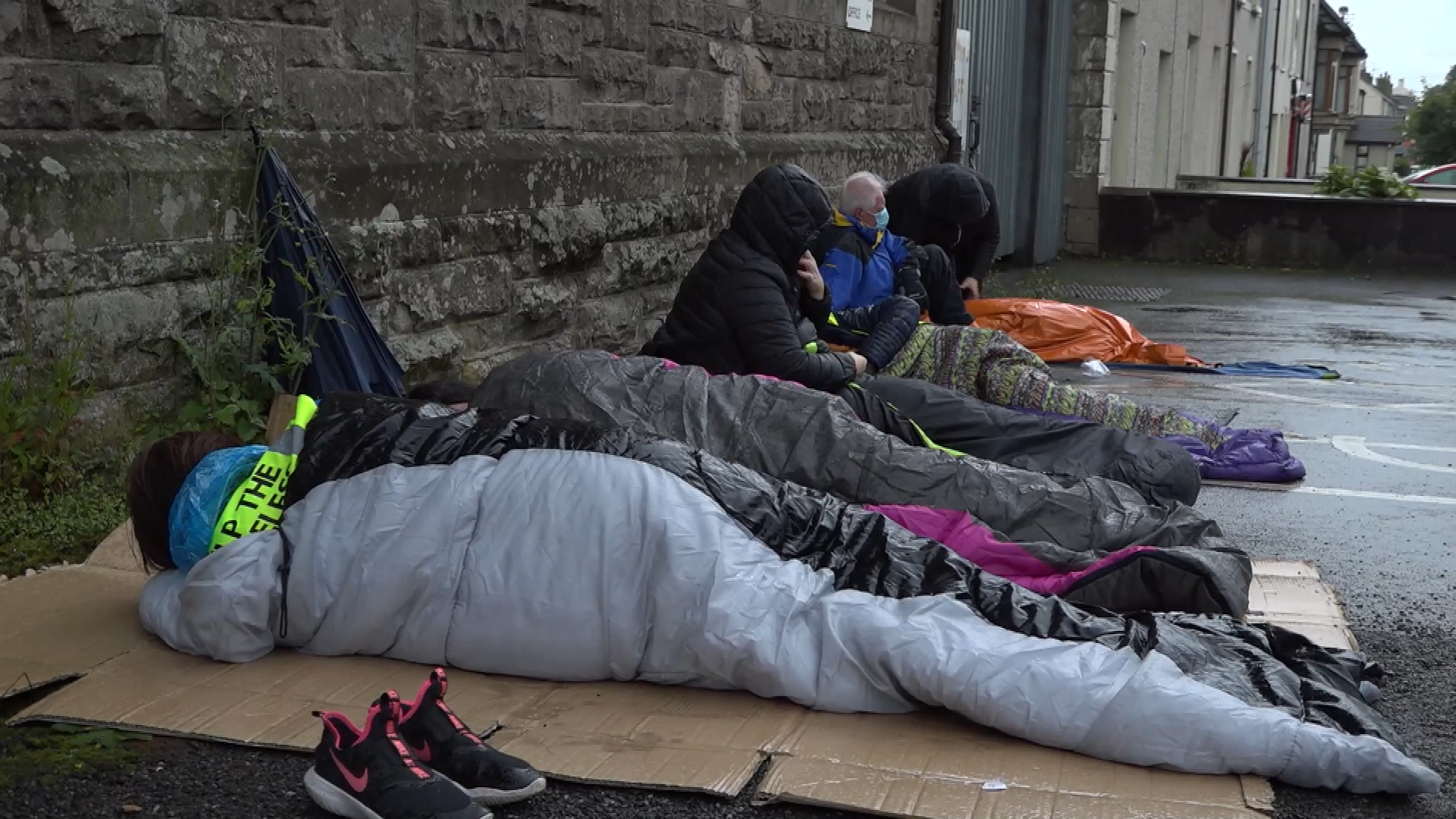 Group sleep out for homeless charity in Cookstown UTV ITV News