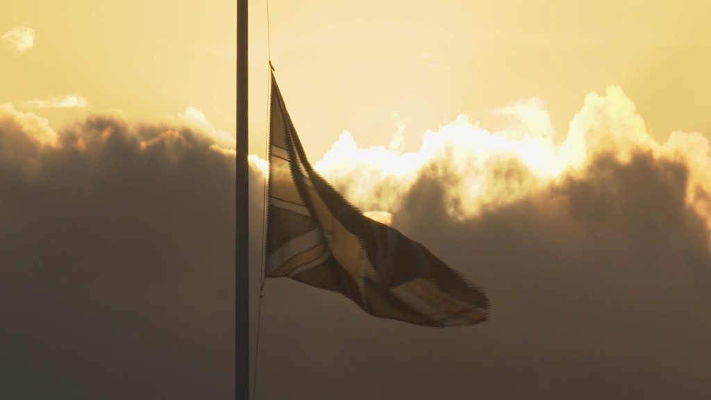 Flags flown at half mast across the West Country to mark the death of