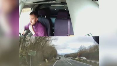 Dashcam footage shows the moment of collision
