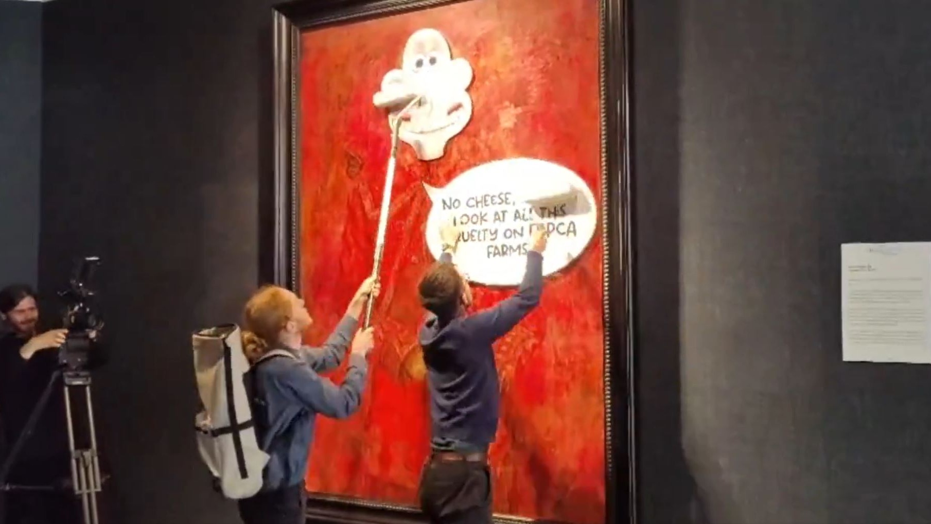 Portrait of King Charles vandalised by animal rights group