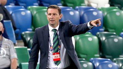 Northern Ireland's manager Ian Baraclough gestures on the touchline during the UEFA Nations League Group 1, League B match at Windsor Park, Belfast. Credit: Liam McBurney/PA Wire/PA Images