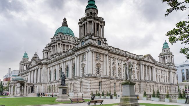 A general view of Belfast City Hall.